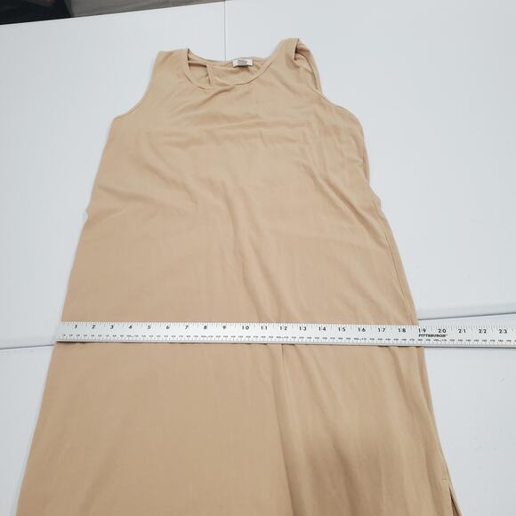 Cuyana Dress Womens Large Beige Tank Maxi Sleeveless Side Slit Pima Modal Knit - Picture 6 of 10